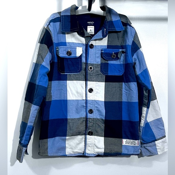 Carter's Blue and Black Checkered Kids Jacket - Picture 1 of 7